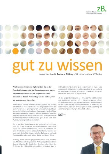 Newsletter des zB. Zentrum Bildung – Wirtschaftsschule KV Baden