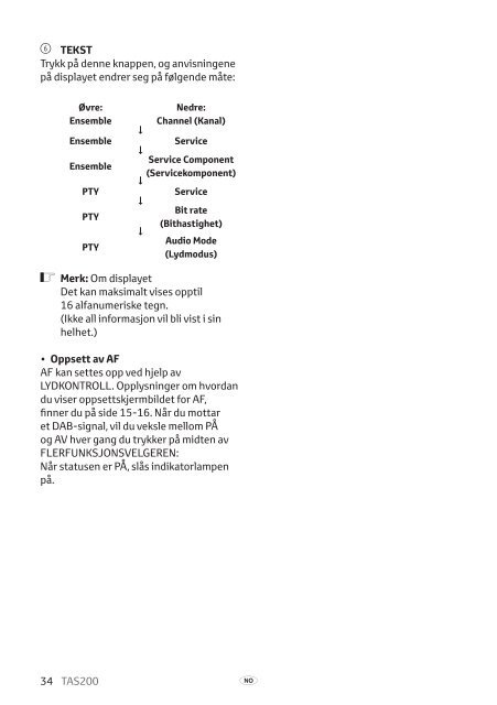 Toyota TAS200 - PZ420-00212-NO - TAS200 (Norwegian) - Manuale d'Istruzioni