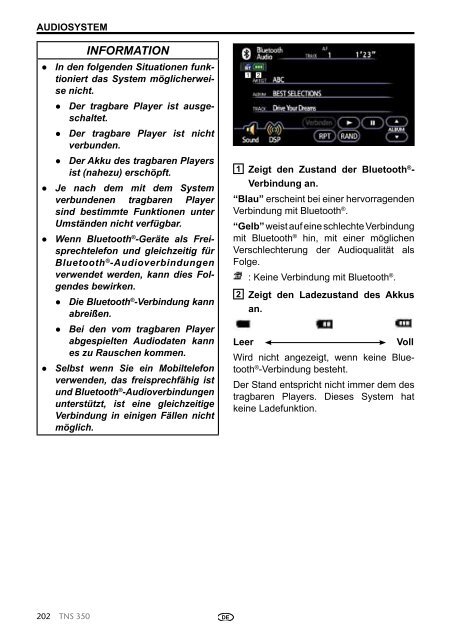 Toyota TNS350 - PZ49X-00334-DE - TNS350 - German - Manuale d'Istruzioni