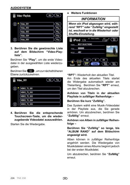 Toyota TNS350 - PZ49X-00334-DE - TNS350 - German - Manuale d'Istruzioni