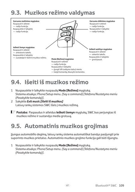 Toyota Bluetooth SWC - PZ420-T0290-BE - Bluetooth SWC (English Russian Lithuanian Latvian Estonian) - Manuale d'Istruzioni