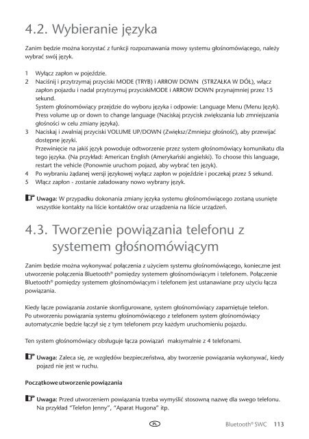 Toyota Bluetooth SWC English Czech Hungarian Polish Russian - PZ420-00293-EE - Bluetooth SWC English Czech Hungarian Polish Russian - Manuale d'Istruzioni