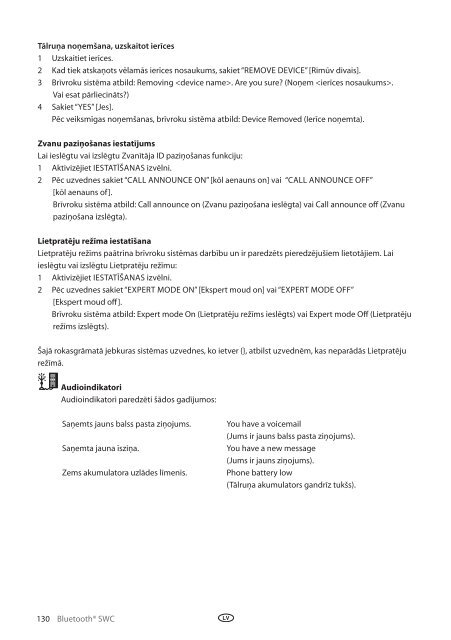 Toyota Bluetooth SWC English Russian Lithuanian Latvian Estonian - PZ420-00296-BE - Bluetooth SWC English Russian Lithuanian Latvian Estonian - Manuale d'Istruzioni