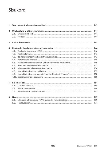 Toyota Bluetooth SWC English Russian Lithuanian Latvian Estonian - PZ420-00296-BE - Bluetooth SWC English Russian Lithuanian Latvian Estonian - Manuale d'Istruzioni