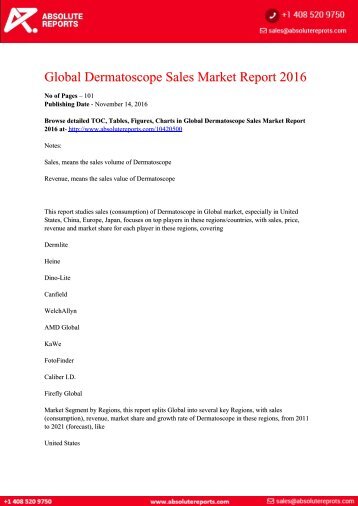 Dermatoscope Sales Market