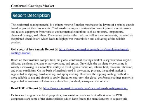 Conformal Coatings Market 2015- 2021 Key Trends, Share, Size, Analysis Cost and Forecast