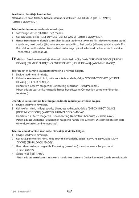 Toyota Bluetooth UIM English Russian Lithuanian Latvian Estonian - PZ420-00295-BE - Bluetooth UIM English Russian Lithuanian Latvian Estonian - Manuale d'Istruzioni