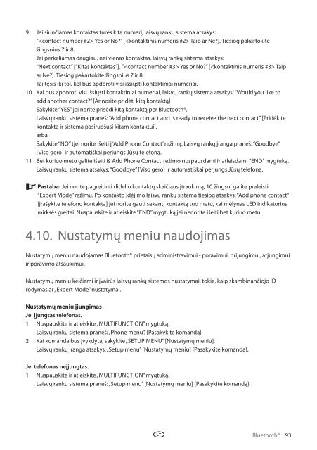 Toyota Bluetooth UIM English Russian Lithuanian Latvian Estonian - PZ420-00295-BE - Bluetooth UIM English Russian Lithuanian Latvian Estonian - Manuale d'Istruzioni