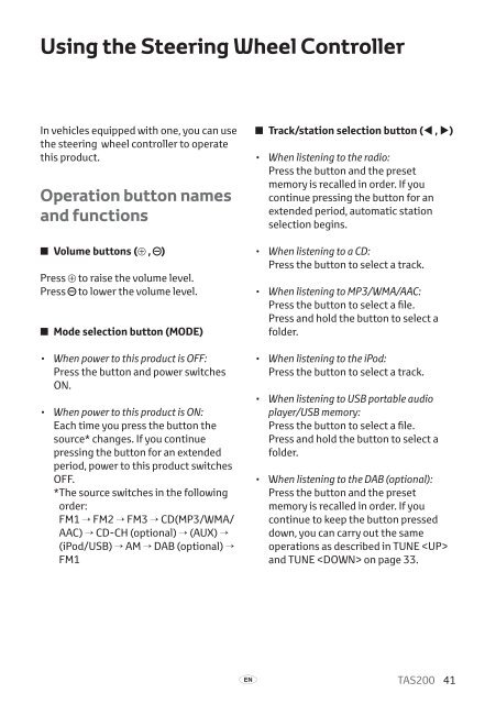 Toyota TAS200 - PZ420-00212-EN - TAS200 (English) - Manuale d'Istruzioni