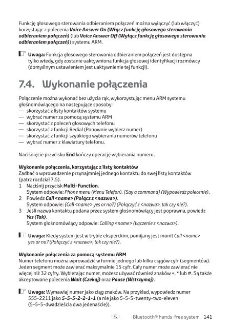 Toyota Bluetooth hands - PZ420-I0290-EE - Bluetooth hands-free system (English Czech Hungarian Polish Russian) - Manuale d'Istruzioni