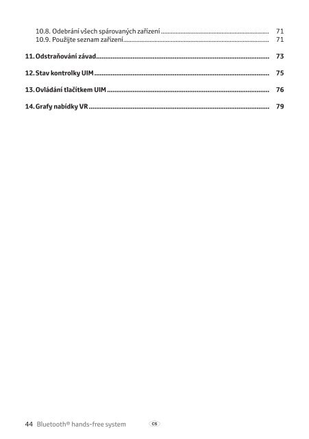 Toyota Bluetooth hands - PZ420-I0290-EE - Bluetooth hands-free system (English Czech Hungarian Polish Russian) - Manuale d'Istruzioni