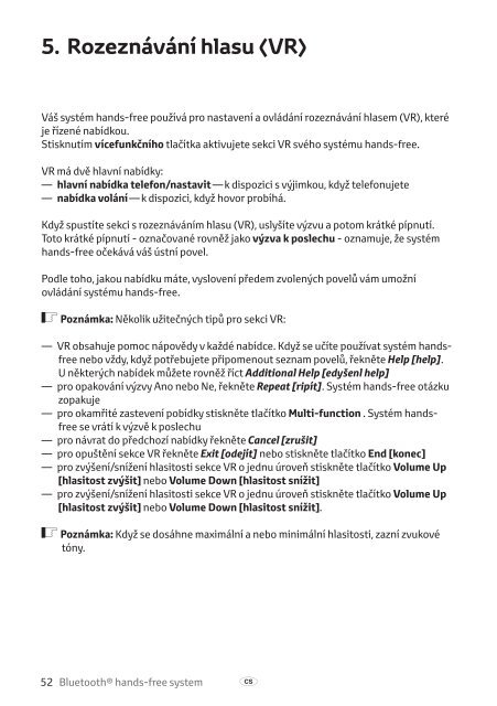 Toyota Bluetooth hands - PZ420-I0290-EE - Bluetooth hands-free system (English Czech Hungarian Polish Russian) - Manuale d'Istruzioni