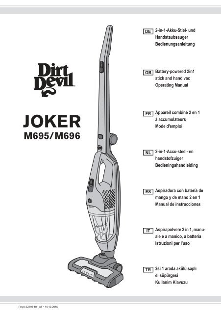 Dirt Devil Joker 14.4V - Bedienungsaneleitung Dirt Devil Joker M695 / M696