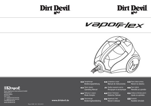 Dirt Devil Vaporflex - Bedienungsanleitung Dirt Devil Vaporflex Dampfreiniger M3101