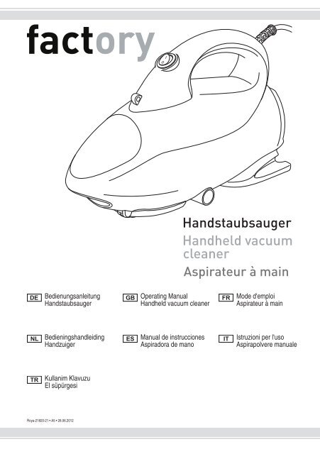 Dirt Devil Factory Handstaubsauger - Bedieungsanleitung Dirt Devil Factory Handstaubsauger M3340