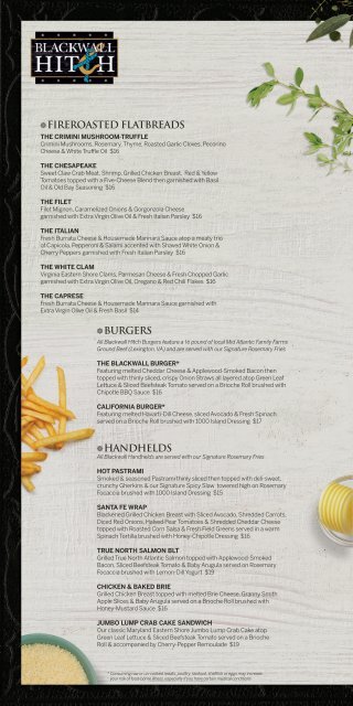 Alexandria Menu Fall/Winter 2016-2017