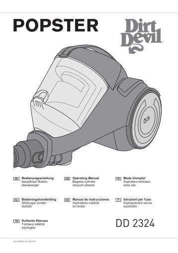 Dirt Devil POPSTER Limejuice - Bedienungsanleitung Dirt Devil POPSTER DD2324
