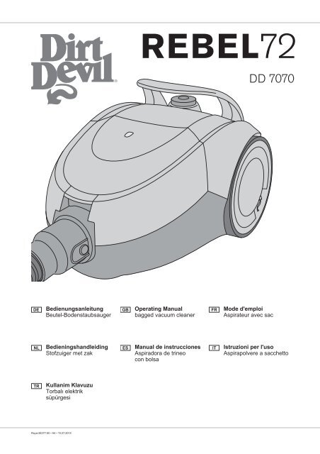 Dirt Devil REBEL72 - Bedienungsanleitung Dirt Devil REBEL72 DD7070