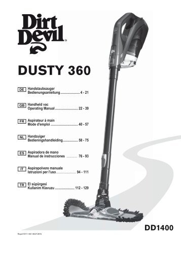 Dirt Devil Dusty 360 - Bedienungsaneleitung Dirt Devil Dusty DD1400