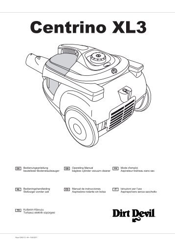 Dirt Devil Centrino XL3 - Bedienungsanleitung Dirt Devil Centrino XL M2011