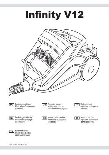 Dirt Devil Infinity MCC - Bedienungsanleitung Dirt Devil Infinity V12 M5012, M5013