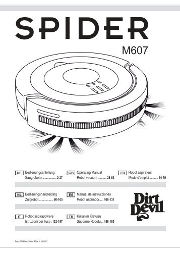 Dirt Devil Spider - Bedienungsanleitung Dirt Devil M607 Saugroboter SPIDER