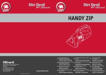 Dirt Devil Handy Zip - Bedienungsanleitung Dirt Devil Handy ZIP M3110