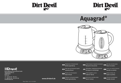 Dirt Devil Aquagrad - Bedienungsanleitung Dirt Devil Aquagrad&deg; M9000