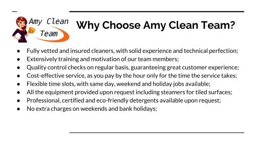 London's Amy Clean Team