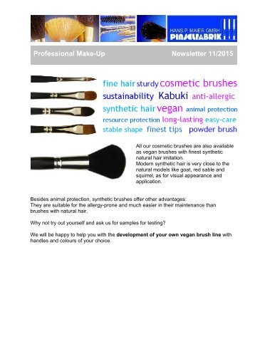 Vegan brushes with finest synthetic natural hair imitation