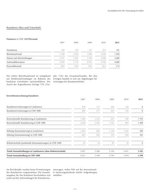 Geschäftsbericht Entsorgung St.Gallen 2011 (1287 kb, PDF