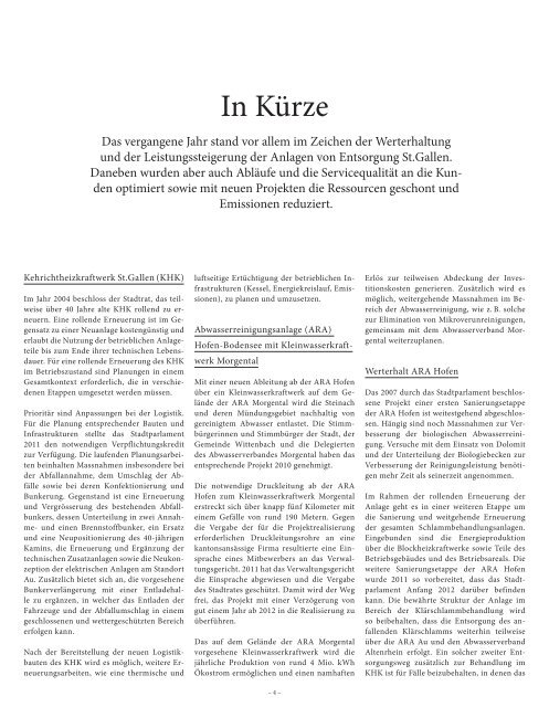Geschäftsbericht Entsorgung St.Gallen 2011 (1287 kb, PDF