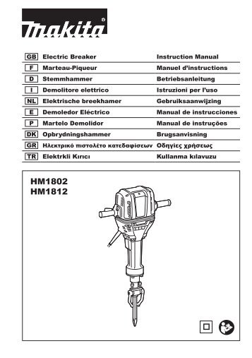 Makita DEMOLITORE 2000W 30KG - HM1812 - Manuale Istruzioni