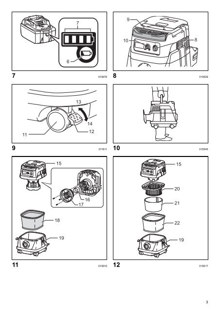 Makita ASPIRATORE AC/DC 8L 18Vx2 - DVC860LZ - Manuale Istruzioni