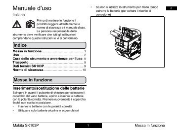 Makita TRACCIATORE LASER A LUCE PULSATA IP54 - SK103PZ - Manuale Istruzioni