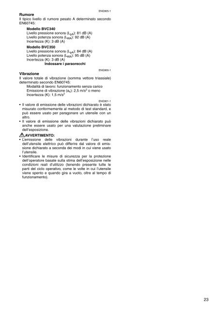 Makita ASPIRATORE SOFFIATORE - BVC350Z - Manuale Istruzioni