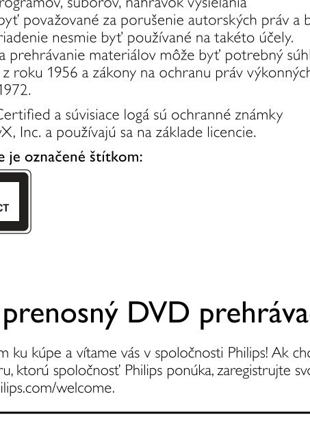 Philips Lecteur de DVD portable - Mode d&rsquo;emploi - SLK