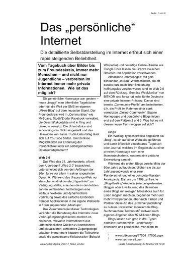 Das „persönliche“ Internet - ETH Zürich