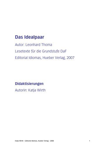 Didaktisierung: Das Idealpaar - Hueber