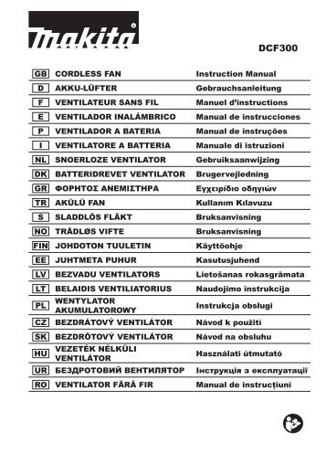 Makita VENTILATORE - DCF300Z - Manuale Istruzioni