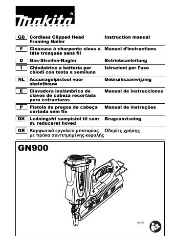 Makita CHIODATRICE A GAS - GN900SE - Manuale Istruzioni