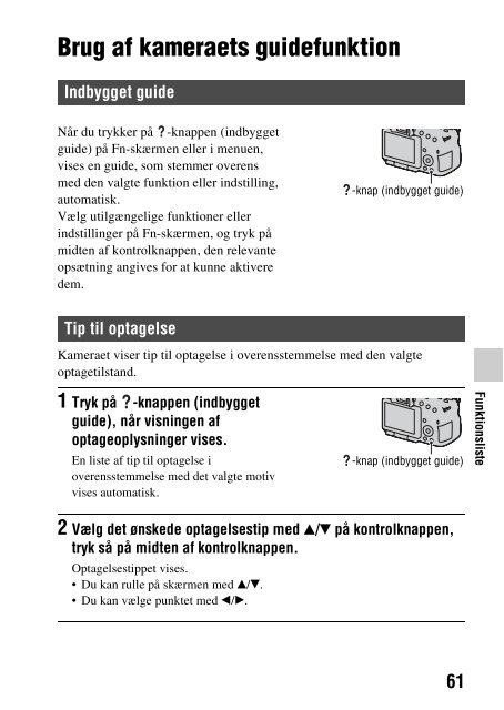 Sony SLT-A65VX - SLT-A65VX Istruzioni per l'uso Danese