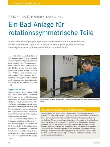 Ein-Bad-Anlage für rotationssymmetrische Teile - MAFAC