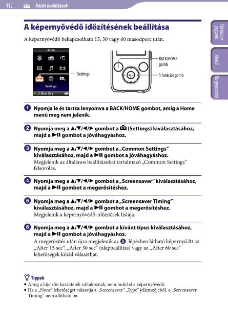 Sony NWZ-S639F - NWZ-S639F Istruzioni per l'uso Ungherese