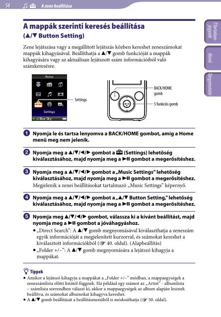 Sony NWZ-S639F - NWZ-S639F Istruzioni per l'uso Ungherese