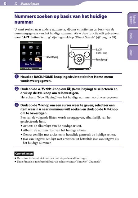 Sony NWZ-S639F - NWZ-S639F Istruzioni per l'uso Olandese