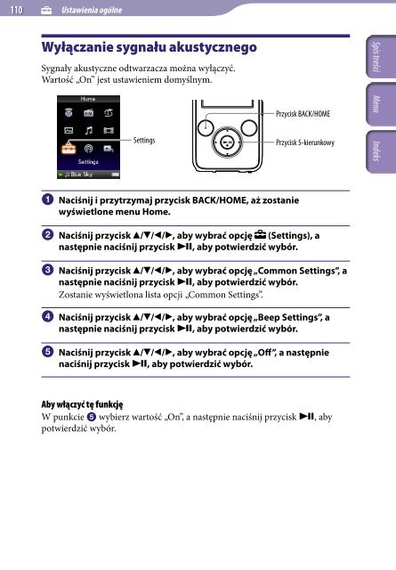 Sony NWZ-S639F - NWZ-S639F Istruzioni per l'uso Polacco