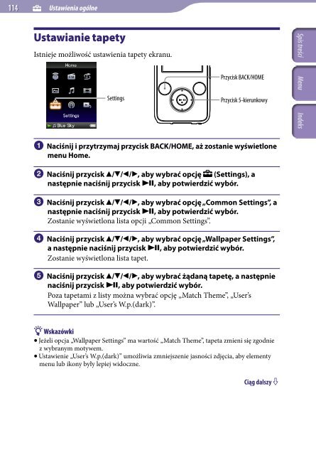 Sony NWZ-S639F - NWZ-S639F Istruzioni per l'uso Polacco