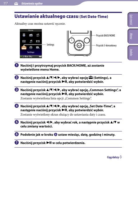 Sony NWZ-S639F - NWZ-S639F Istruzioni per l'uso Polacco