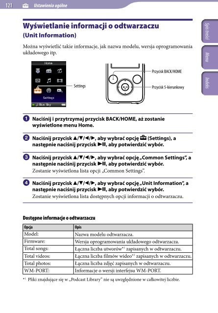 Sony NWZ-S639F - NWZ-S639F Istruzioni per l'uso Polacco